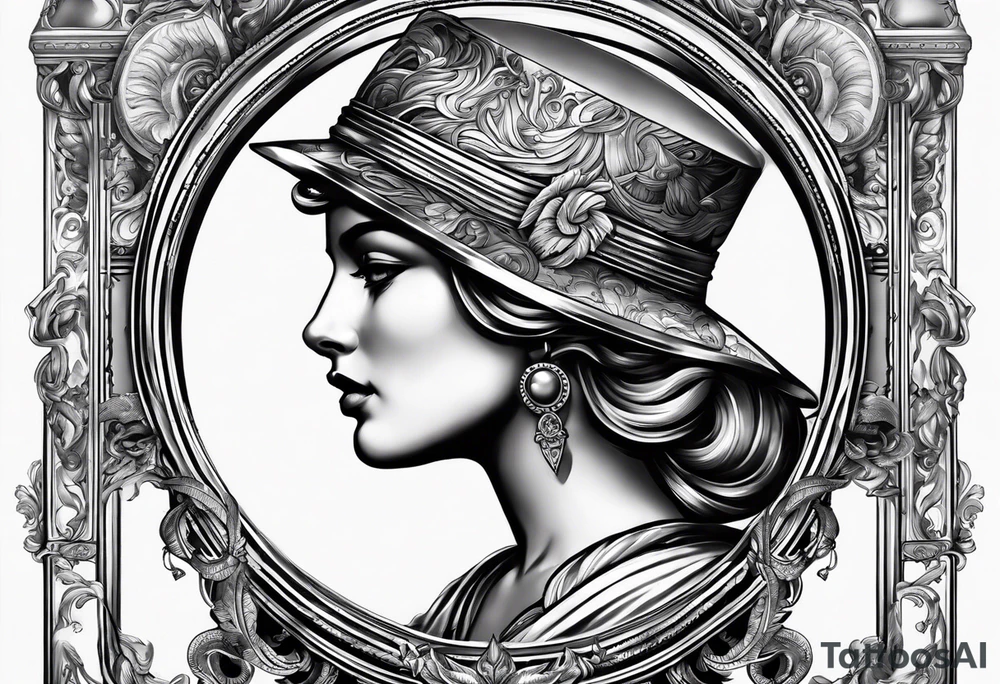 saturn in a mirror tattoo idea
