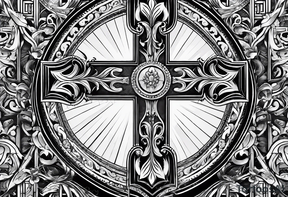 Cross tattoo with a “L” and “T” in it tattoo idea