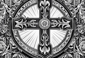 Cross tattoo with a “L” and “T” in it tattoo idea