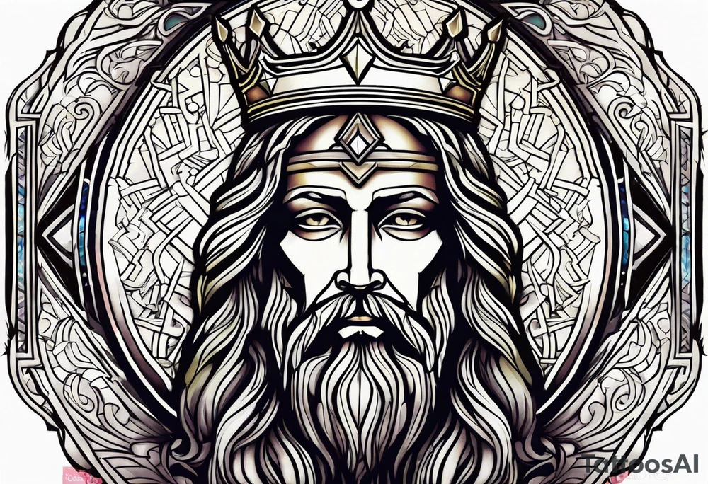 king jesus vintage design traditonal tattoo idea