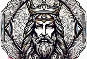 king jesus vintage design traditonal tattoo idea