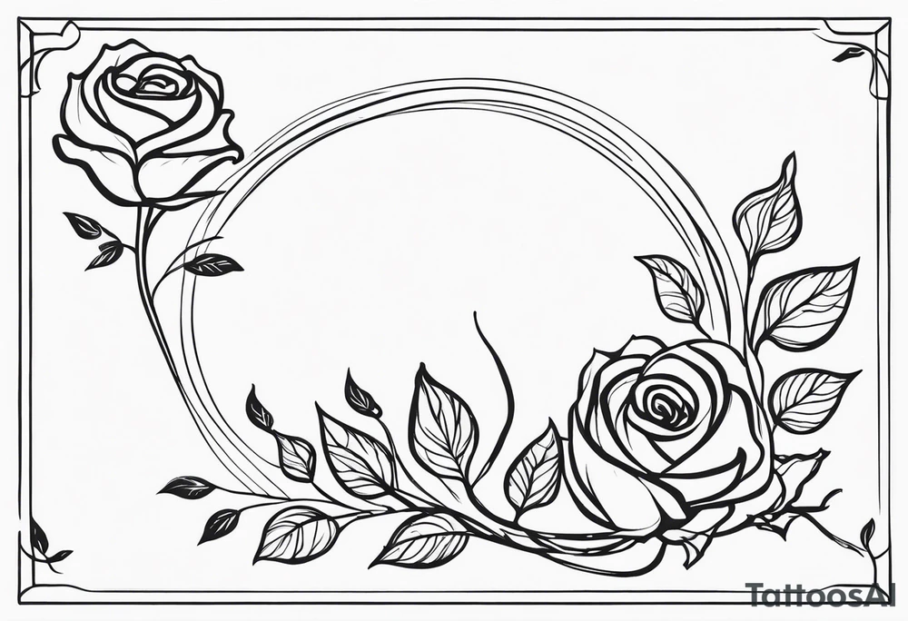 Elvish long rose tattoo idea