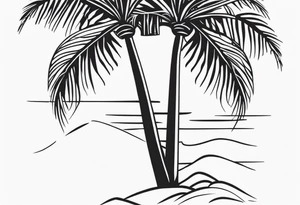 fine line tattoo of a palm tree tattoo idea