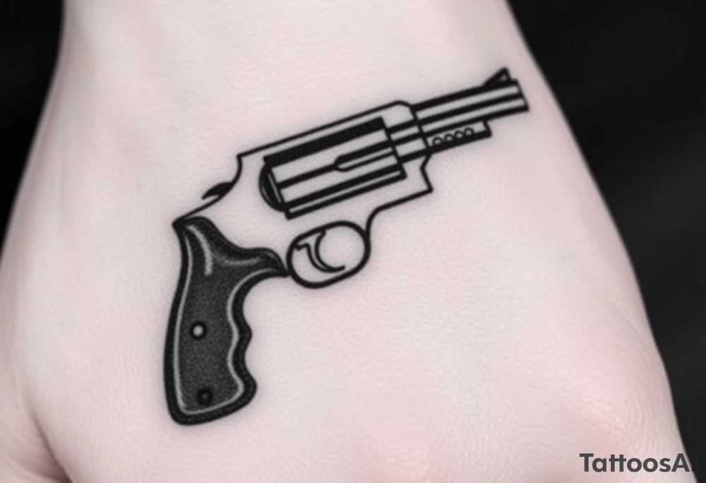 Revolver .45 caliber elegant but simple art work on gun. tattoo idea