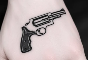 Revolver .45 caliber elegant but simple art work on gun. tattoo idea