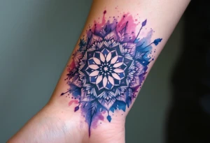 mandala melting tattoo idea