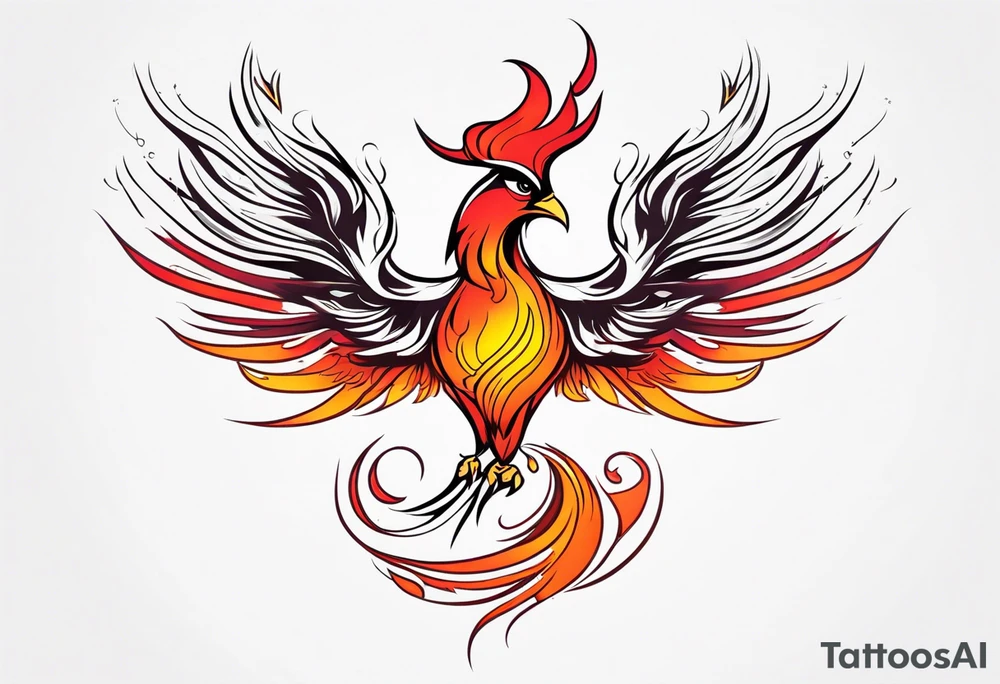 phoenix in fire tattoo idea