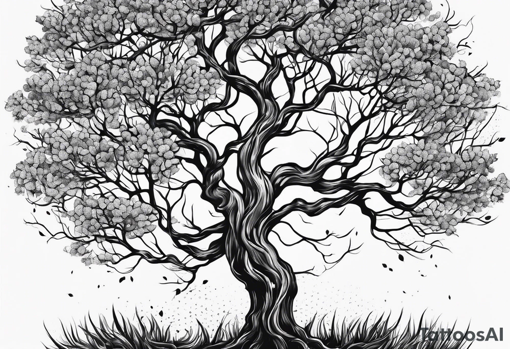 Simple tree without leaves tattoo idea