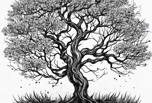 Simple tree without leaves tattoo idea