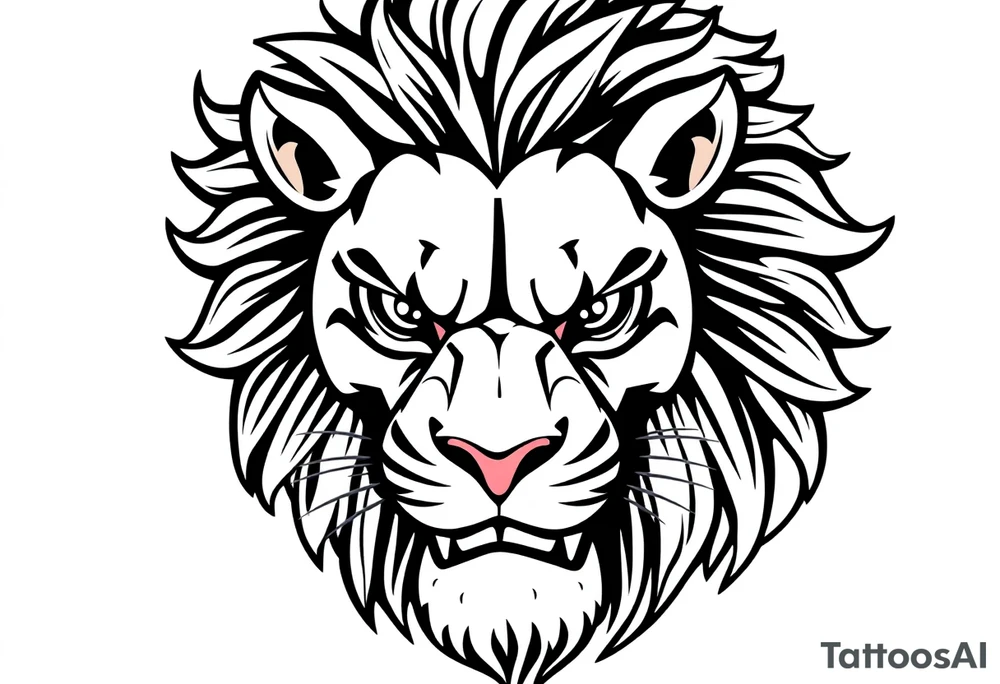 powerful majestic lion, close-up tattoo idea
