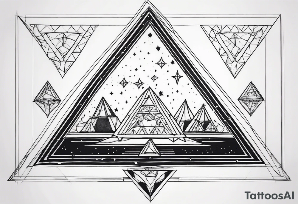 Aquarius constellation with pyramids tattoo idea