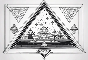 Aquarius constellation with pyramids tattoo idea