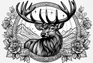 Western stag tattoo idea