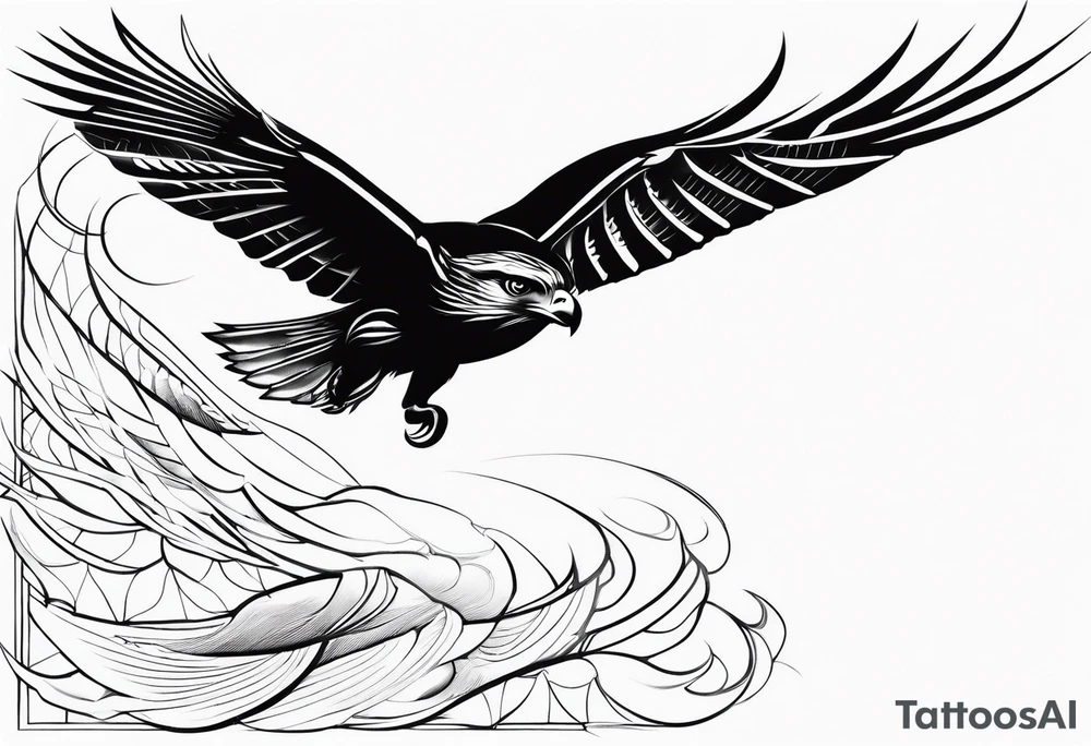 hawk soaring tattoo idea