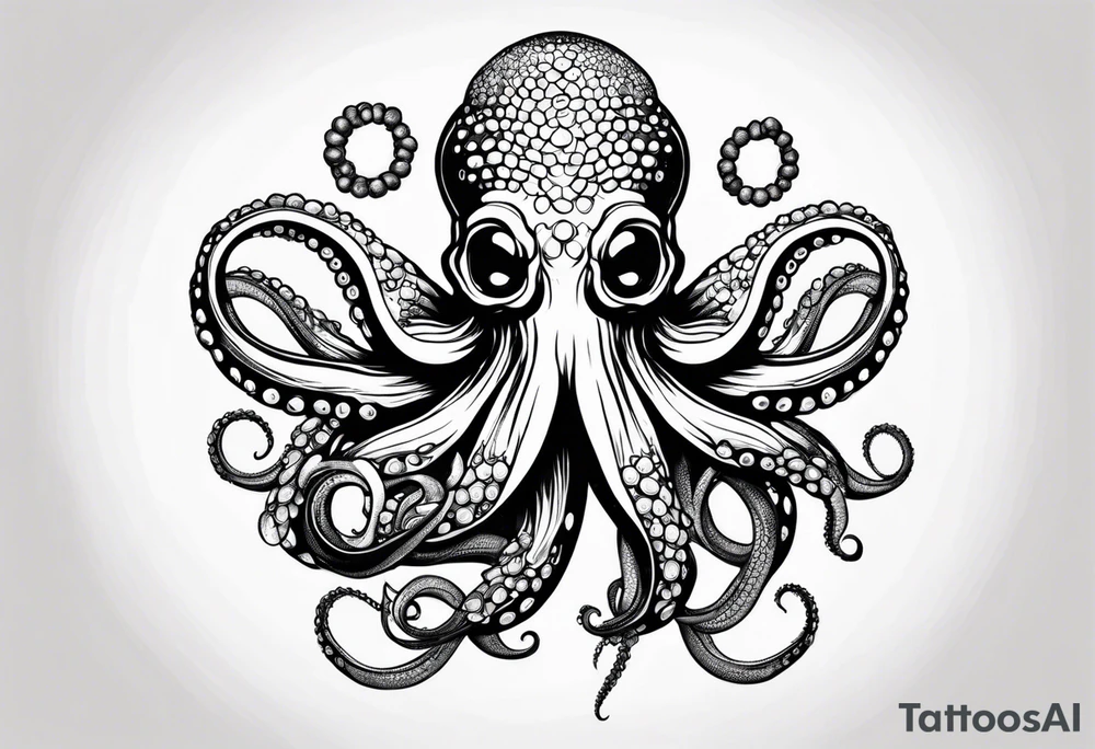 octopus holding a corn tattoo idea