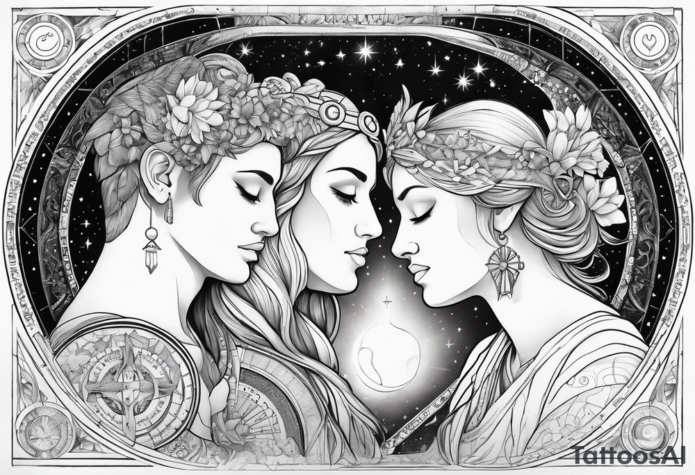 Astrology, Gemini, Natal Chart, angelic, soul mates, vision, armband tattoo idea
