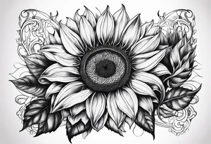 Horseshoe with a sunflower tattoo idea