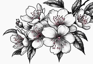 Cherry blossom with branch tattoo idea