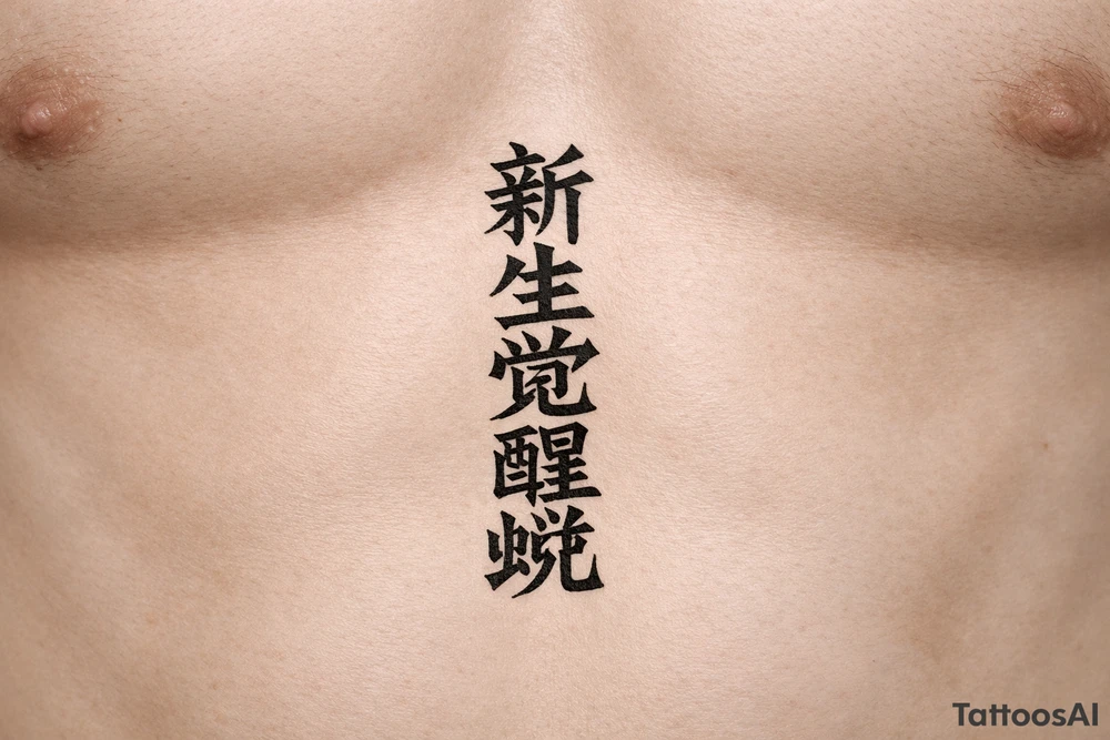 On the side of stomach going up n down 新生觉醒蜕变 tattoo idea