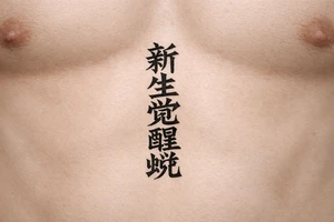 On the side of stomach going up n down 新生觉醒蜕变 tattoo idea
