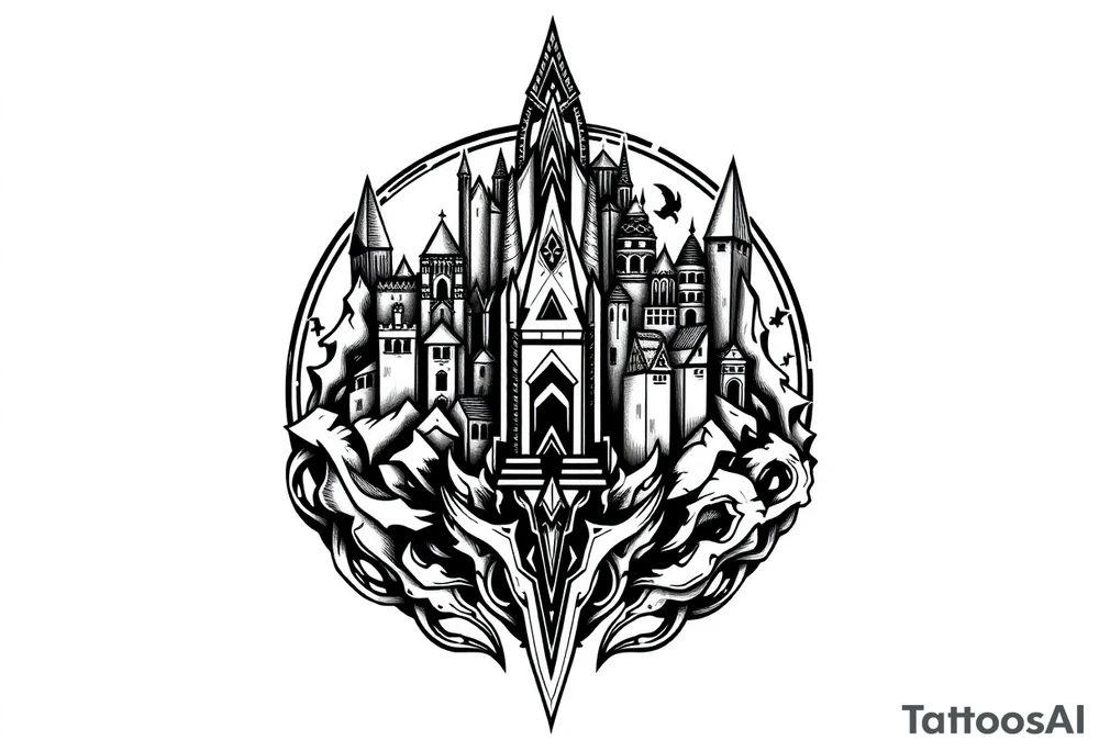 city of 
Atlantis tattoo idea