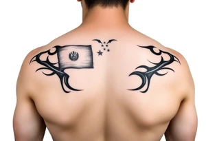 Palau flag and tribal tattoo idea