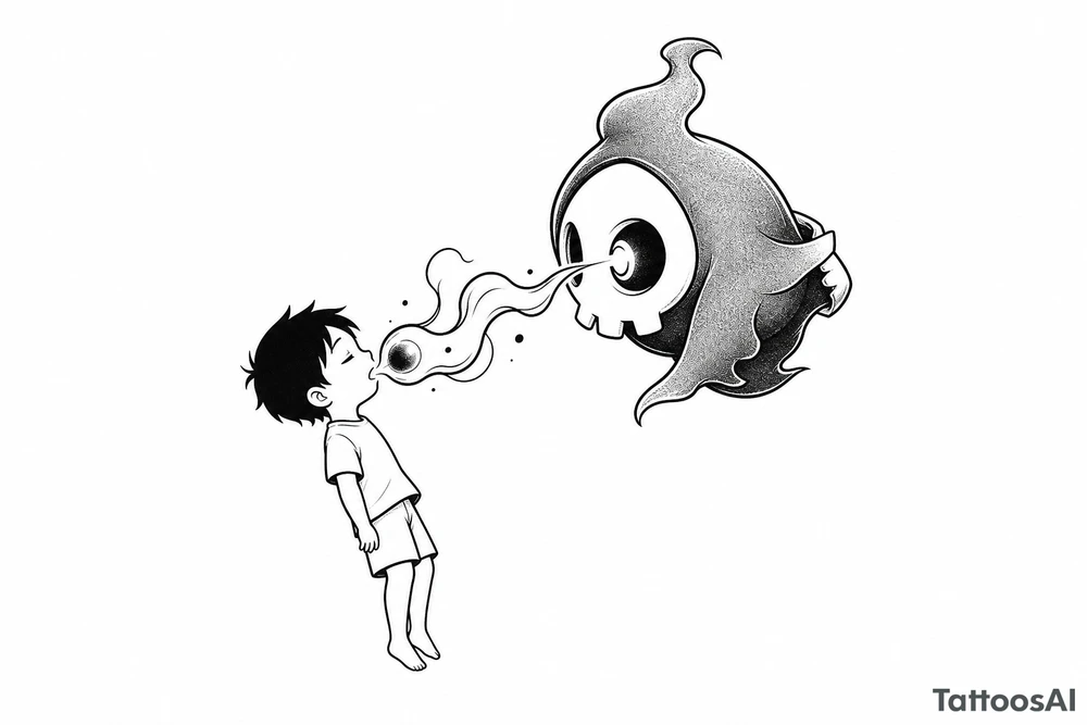 Duskull sucking a soul from a child tattoo idea