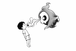 Duskull sucking a soul from a child tattoo idea