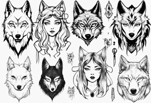 Wolf girl tattoo idea