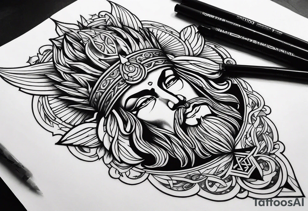 Forearm tattoo god of justice tattoo idea