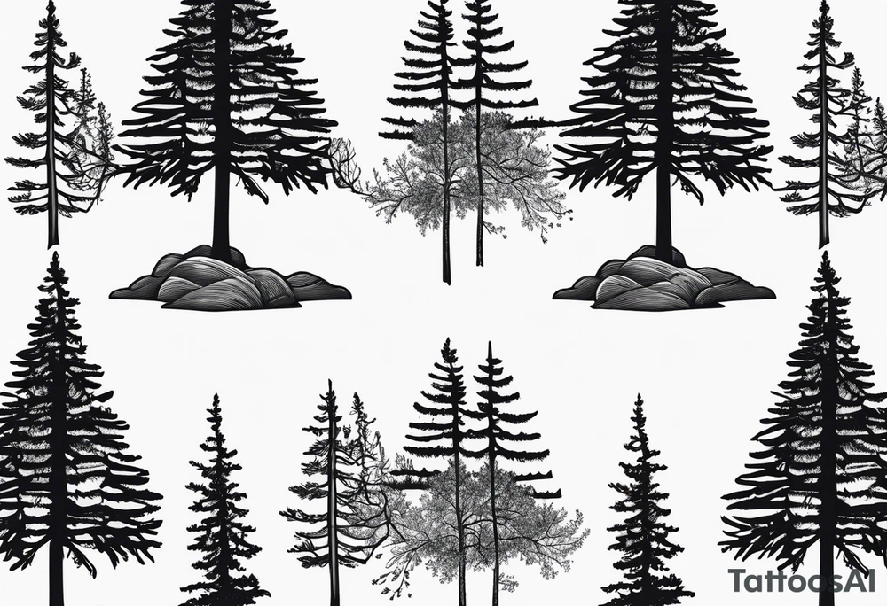 Lake Tahoe trees, small tattoo idea