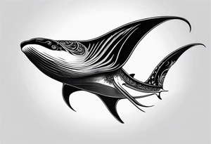 Cite manta ray swimming like flying tattoo idea