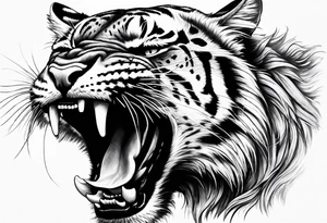 big cat growling tattoo idea