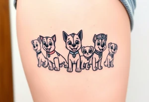 full squad of paw patrol tattoo idea