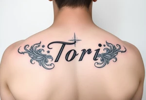 Name Tori with designs tattoo idea