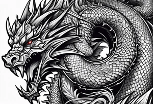 knight and dragon tattoo idea