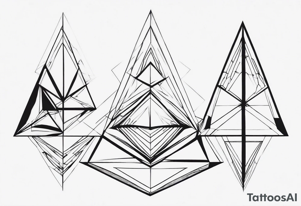 Fractal triangles centered, left and right of the tattoo need to be mirror tattoo idea