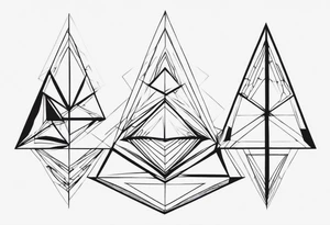 Fractal triangles centered, left and right of the tattoo need to be mirror tattoo idea