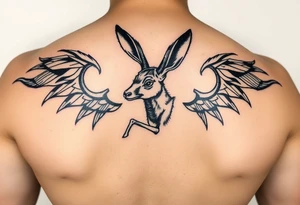 tribal, low detail jackelope tattoo idea