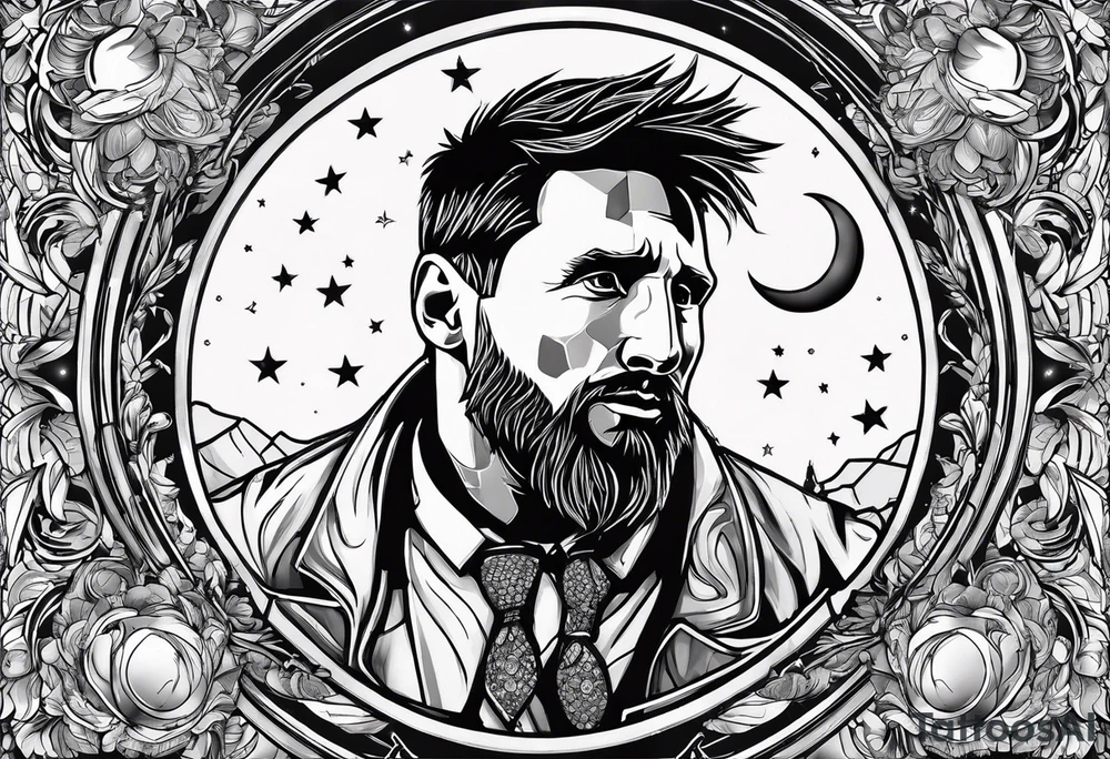 messi stealing the moon tattoo idea