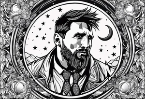 messi stealing the moon tattoo idea