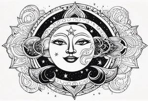 With all my heart and all my soul to the end of the universe To infinity and beyond.  sun and moon tattoo idea