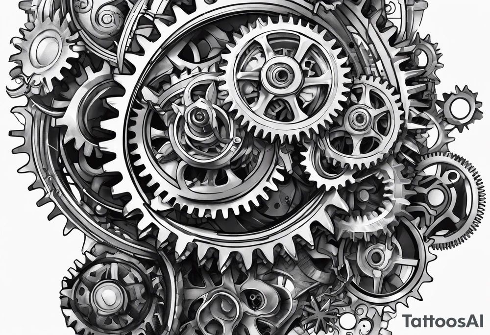 Bio mechanical gears for a sleeve tattoo idea