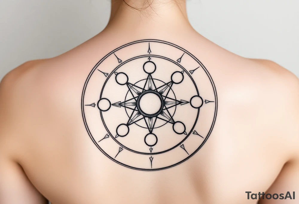 Classic scheme of Sephiroth, symmetry, circles, clean lines, ancient aesthetics. tattoo idea