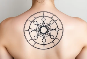Classic scheme of Sephiroth, symmetry, circles, clean lines, ancient aesthetics. tattoo idea