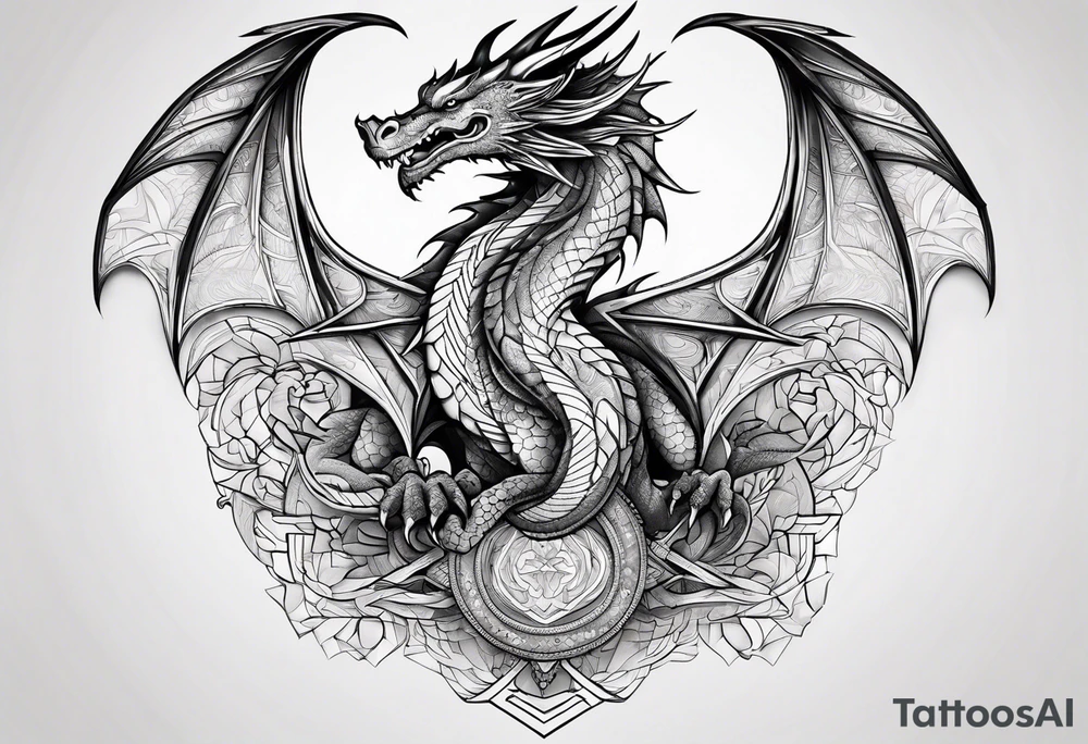 symetrical dragon tattoo idea