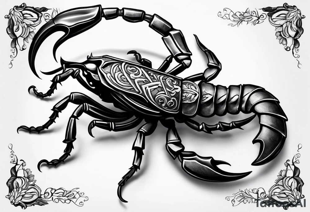 Scorpion with the number 23 tattoo idea