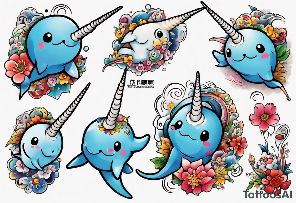 a narwhal tattoo idea