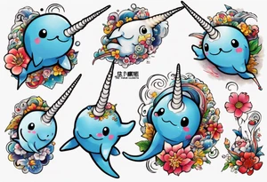 a narwhal tattoo idea