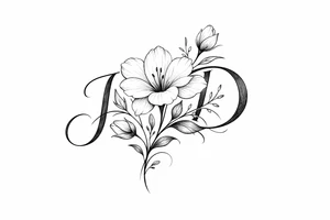 hide a J and D in a tatto of a flowers tattoo idea